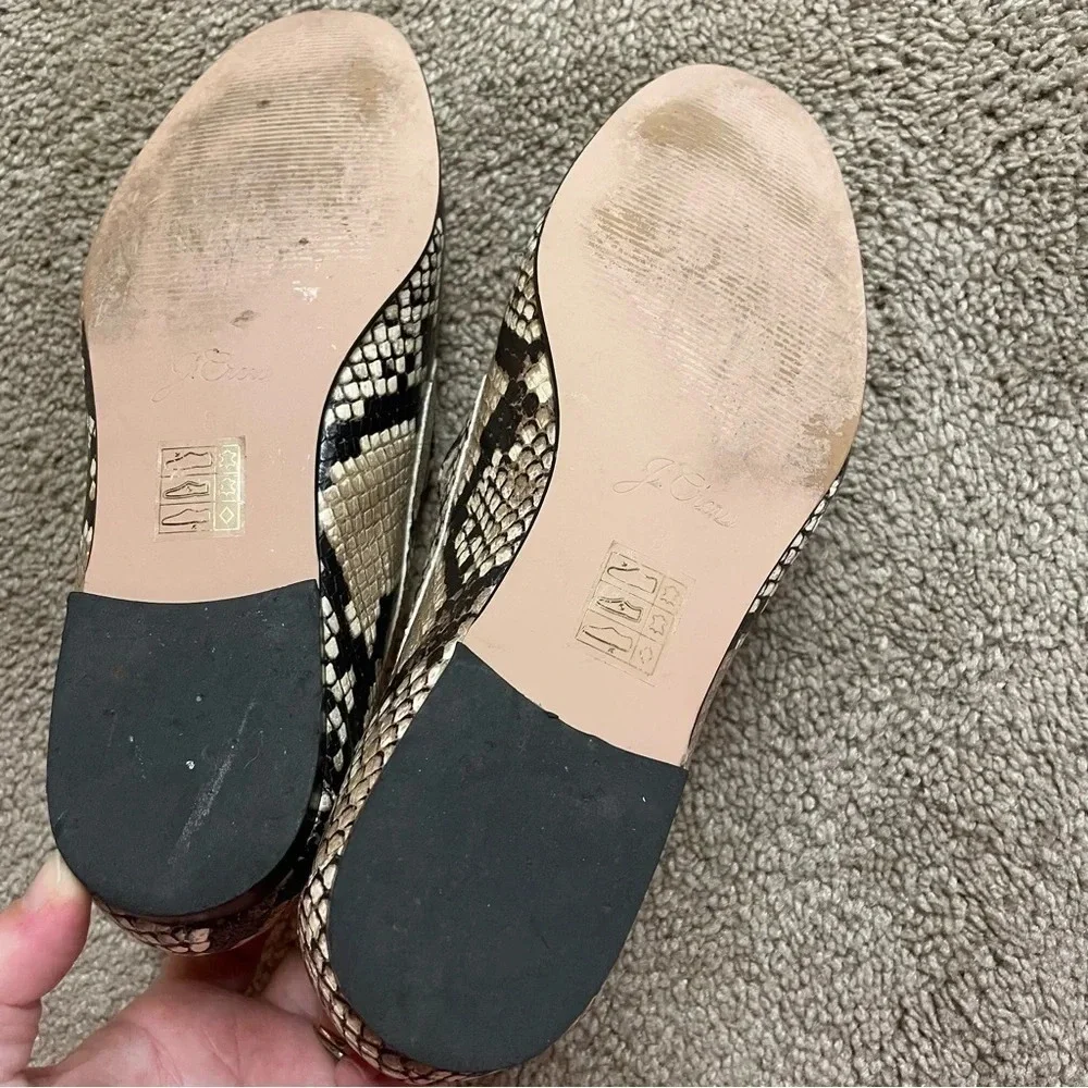 J CREW Cecile smoking slippers in snake-embossed leather AQ137 Summer 2020